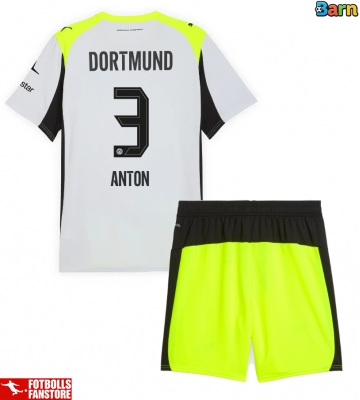 Borussia Dortmund Waldemar Anton #3 Bortatröja Barn 2025-26 Kortärmad (+ Korta byxor)